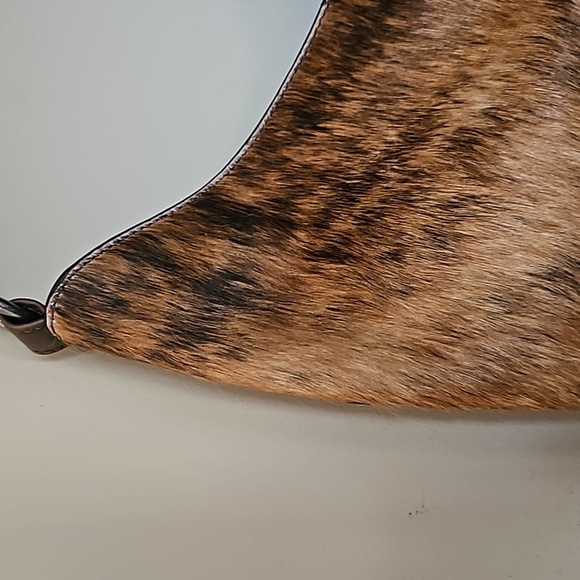 NEW! ARIAT Nashville Genuine Leather Calf Hair Fringe Accent Shoulder Bag Purse. - Picture 3 of 12